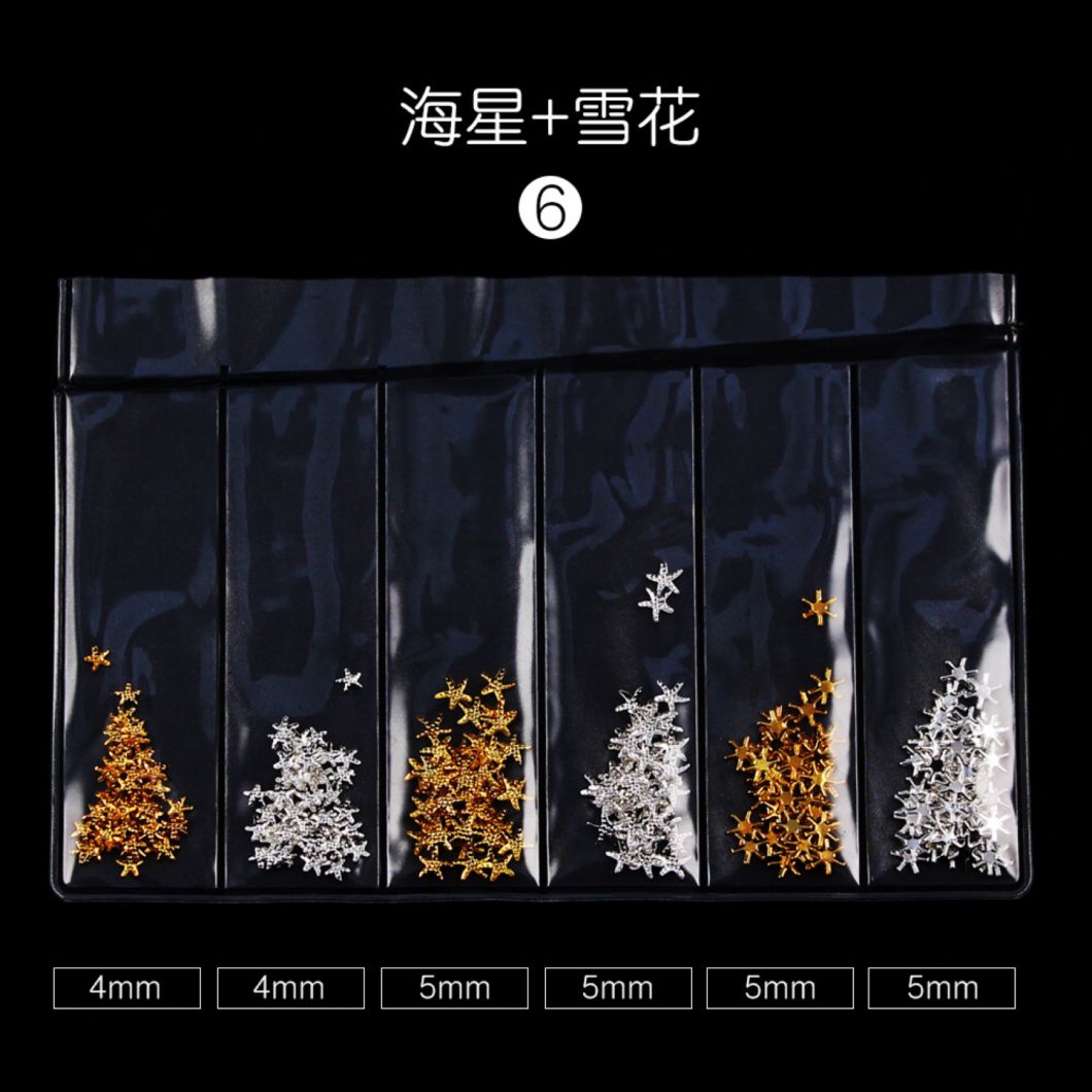 Multi-Shape 1 Bag Gold Decorations Metal Jewelry Manicure Nail Art