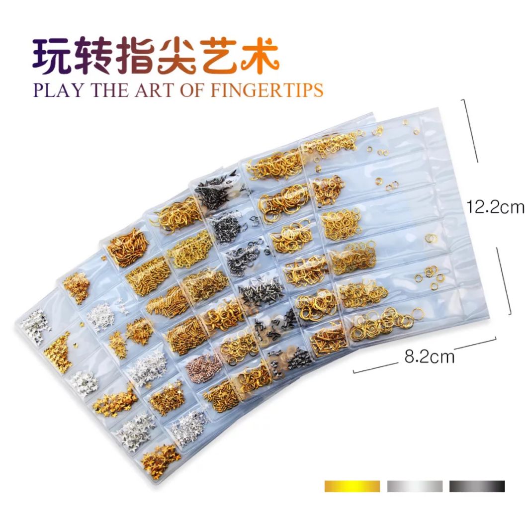 Multi-Shape 1 Bag Gold Decorations Metal Jewelry Manicure Nail Art