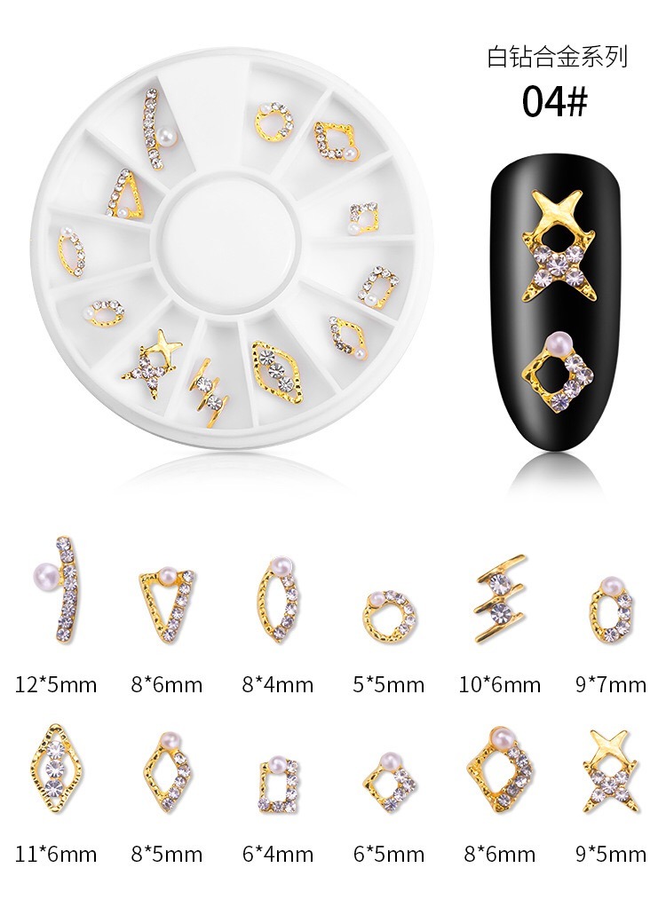 Charms Metal Alloy Diamonds Pearl Jewelry Nail Art Decorations Accessories