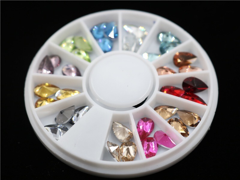 Mixed Colors Tear Shape Crystal Stones Diamonds Nail Art Decorations
