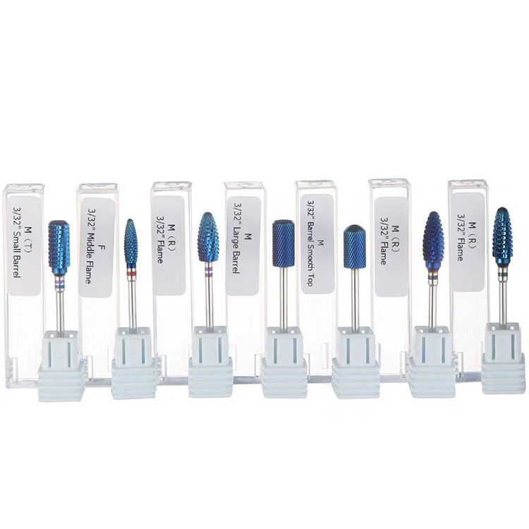 Blue Nail Drill Bit Metal Bits Manicure Nail Drill Accessories