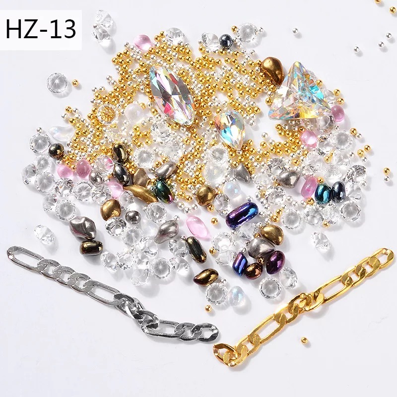 Mixed Nail Art Designs Alloy with Rhinestone Pearl Metal Cham