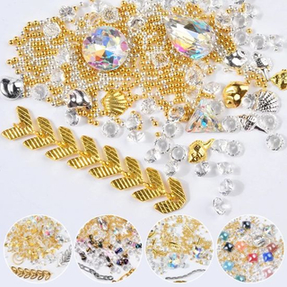Mixed Nail Art Designs Alloy with Rhinestone Pearl Metal Cham