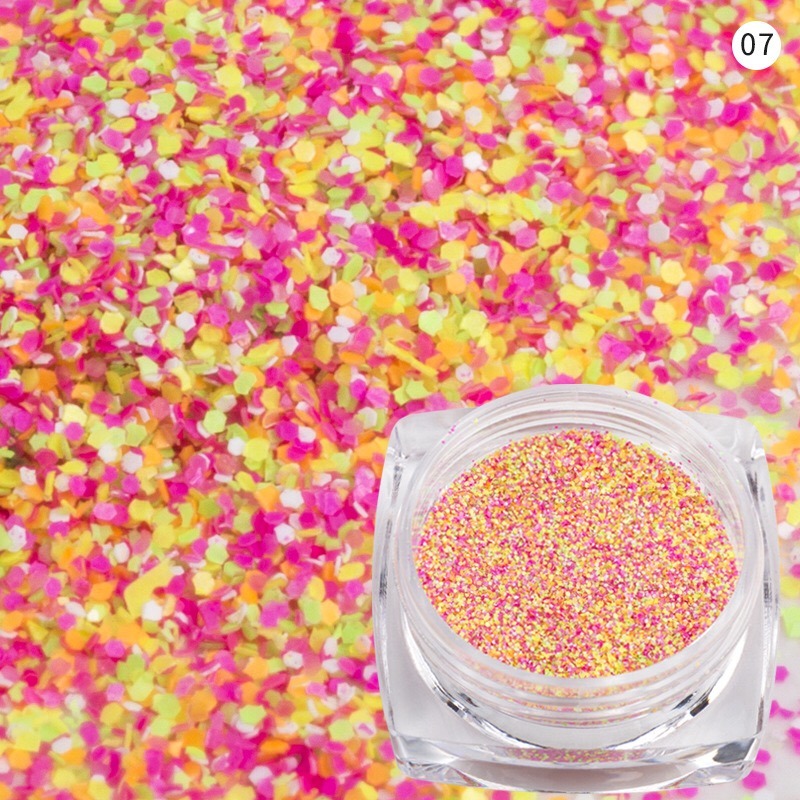 Nail Sandy Glitter Powder Mixed Color Manicure Nail Art Decoration