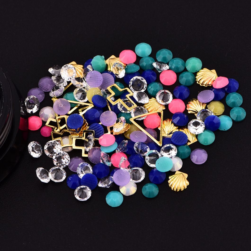 Mixed Colorful Diamonds Beads Stones Metals for Nail Art Decorations