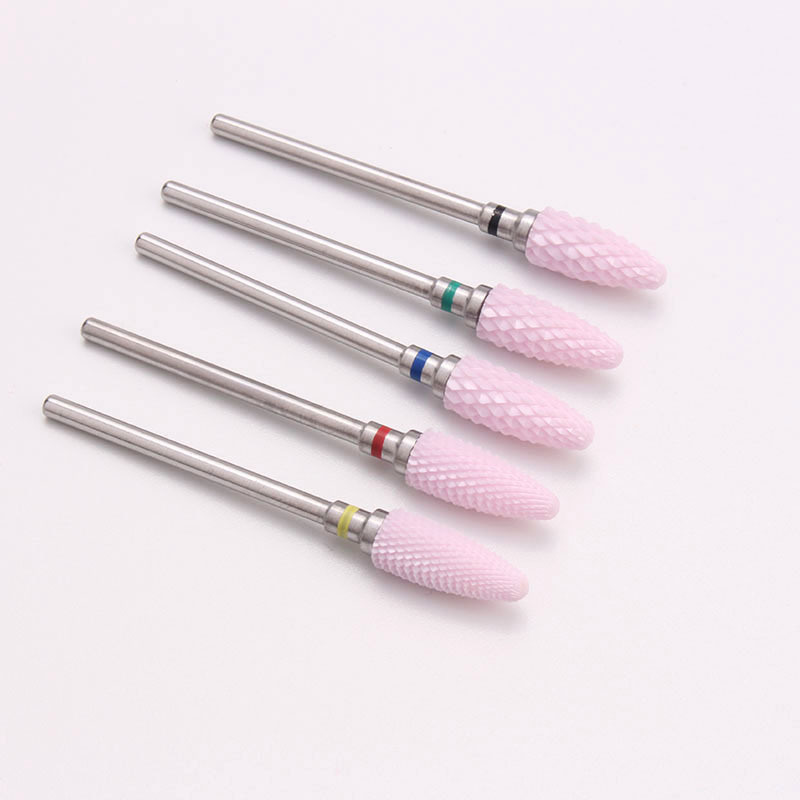 Pink Ceramic Nail Drill Bit Manicure Machine Accessories