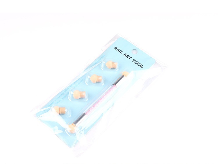 2-Head Nail Art Sponge Gradient Dotting Brush with 4-Sponge Head