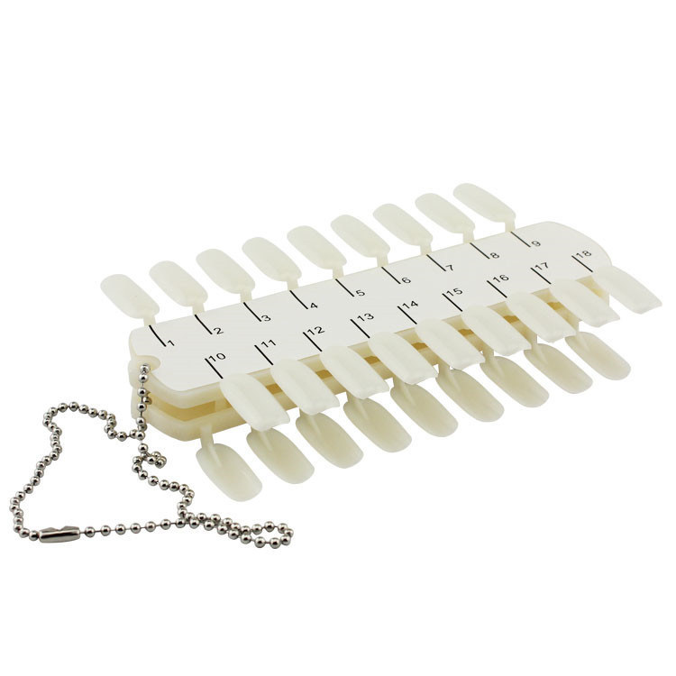 Nail Tips with Chain Color Stickers Chart Palette Practice Tool