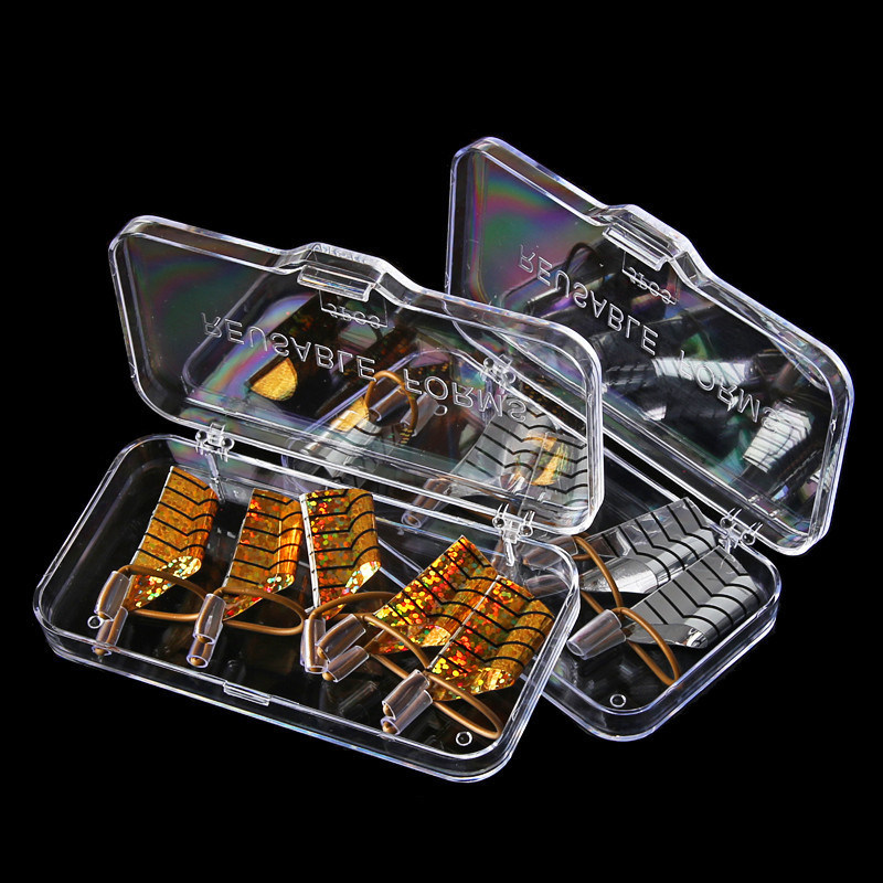 Reusable Dual Silver Nail Form for Nail Art Making