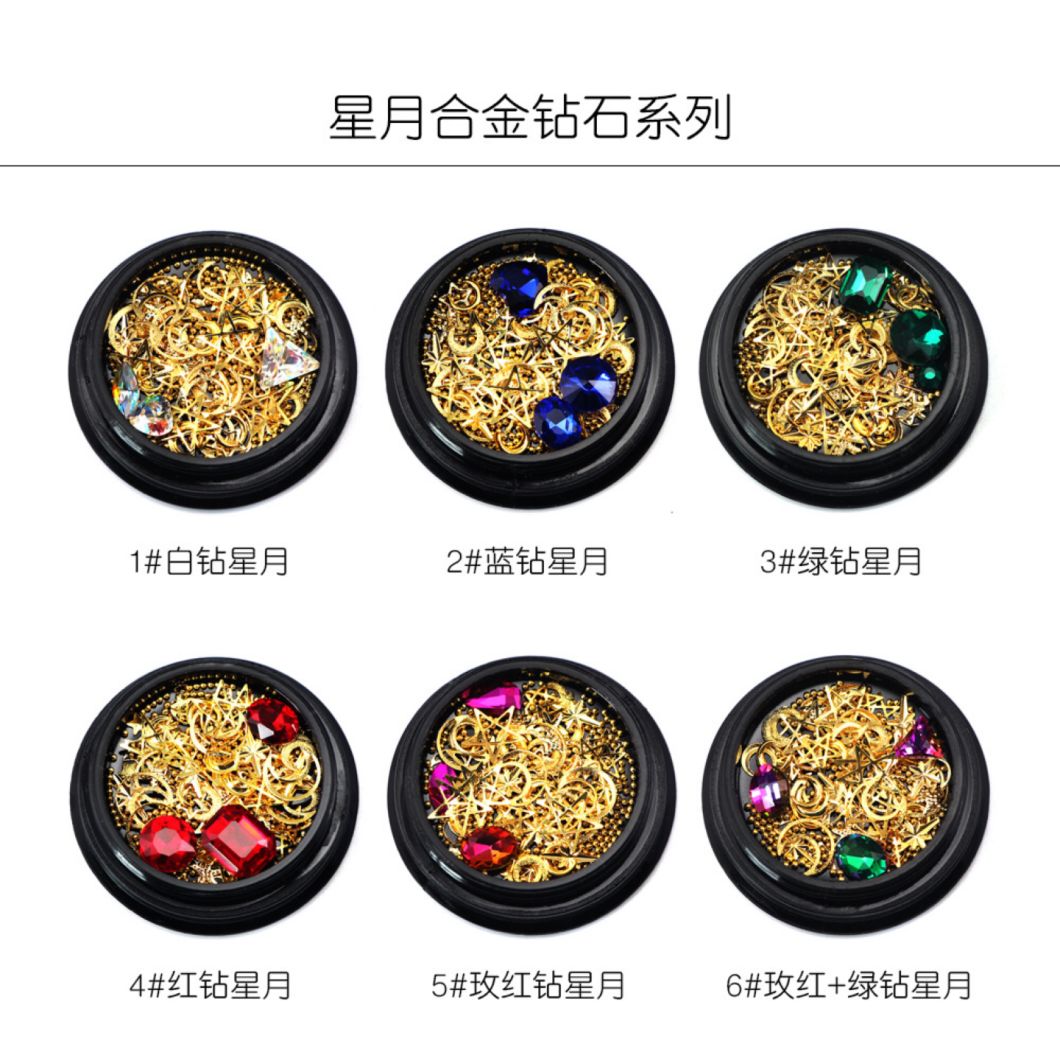 Nail Jewelry Mixed Diamonds Star Moon Shape for Nail Art