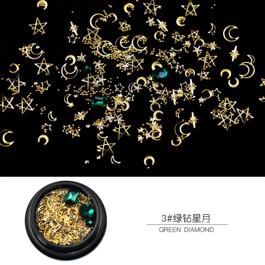Nail Jewelry Mixed Diamonds Star Moon Shape for Nail Art