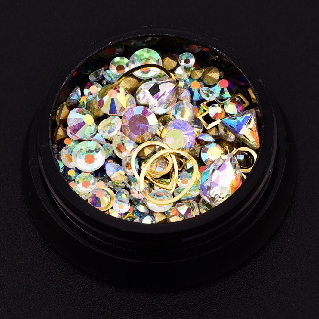 Nail Art Decorations DIY Design Manicure Mixed Diamonds and Beads