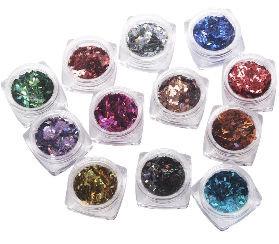 Nail Sequins Diamond Rhombus Metal Paillette Manicure Nail Art Decoratio