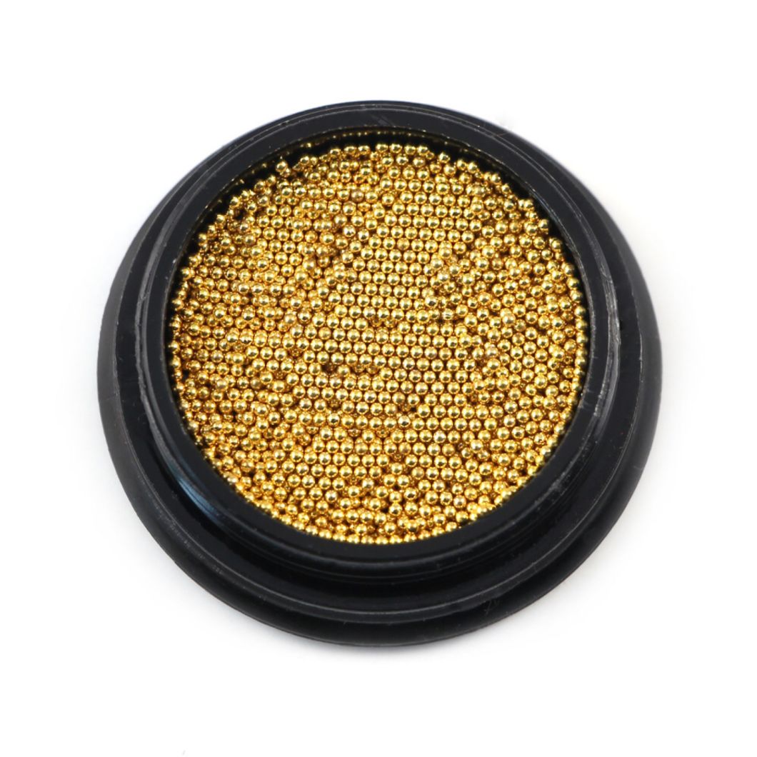 Tiny Steel Beads Manicure Jewelry Rose Gold Silver Black Decoration