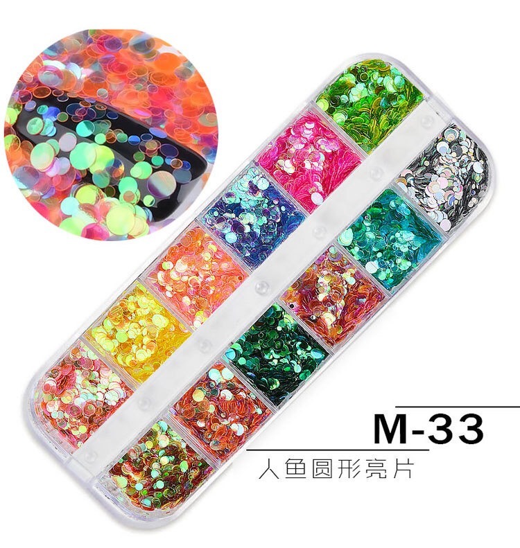 Glitter Sequins Multi-Color Multi-Size Nail Rhinestones Nail Art Decorations
