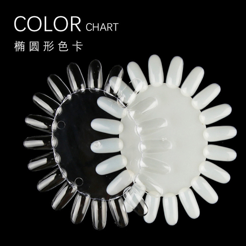 Oval Nail Art Polish Color Display Card Nail Color Chart