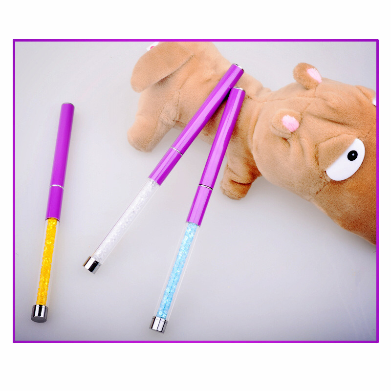 Crystal Handle Acrylic Cuticle Remover Brush Pen Tool Nail Art