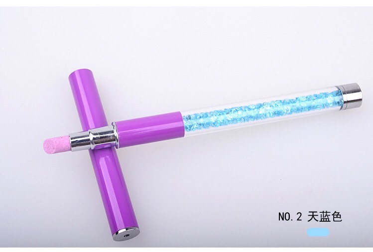 Crystal Handle Acrylic Cuticle Remover Brush Pen Tool Nail Art