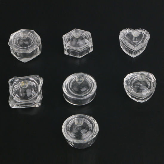 Crystal Clear Acrylic Liquid Dish Glass Cup Nail Art Tool