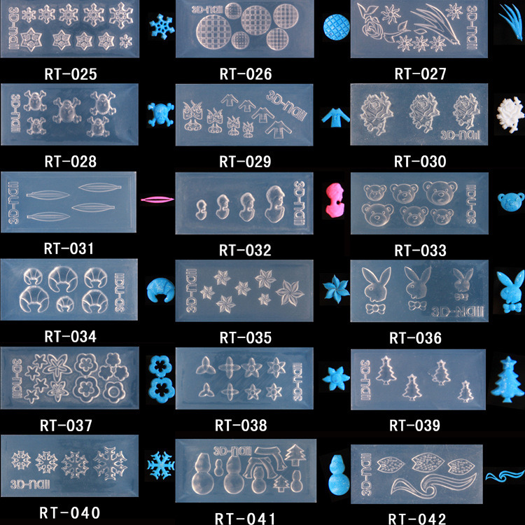 3D Acrylic Mold Nail Art Decorations Silicone Molds Templates