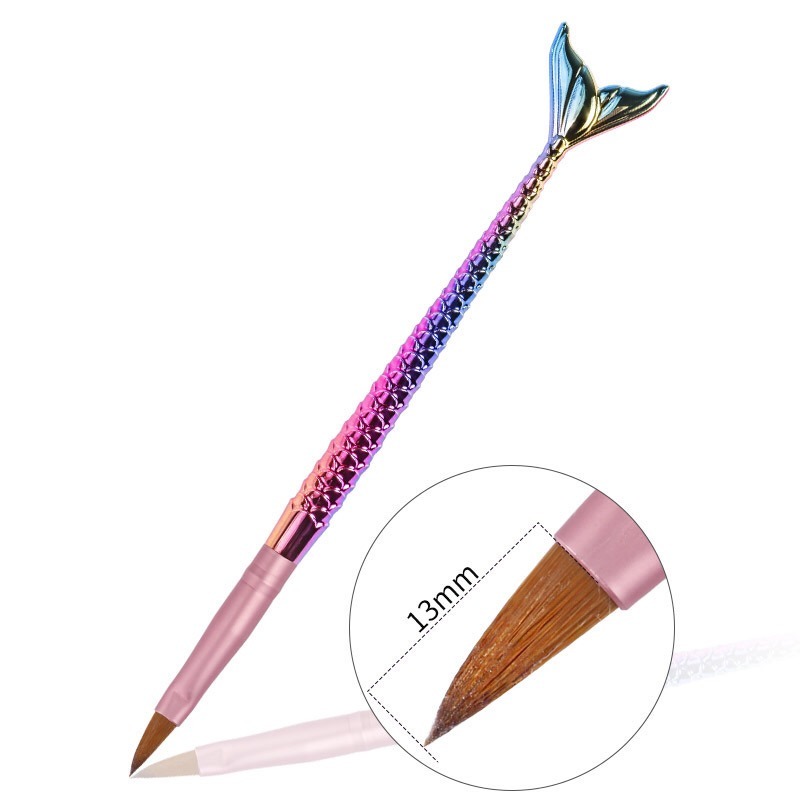 Nail Mermaid Painting Brush Acrylic Fish Shape Nail Brush Set