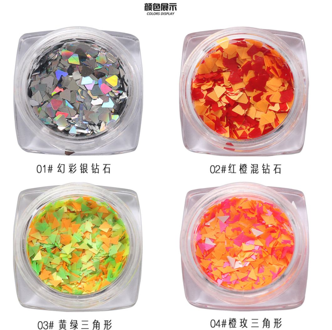 Mix Colors Triangle Shapes Glitter for Nail Art DIY Decoration