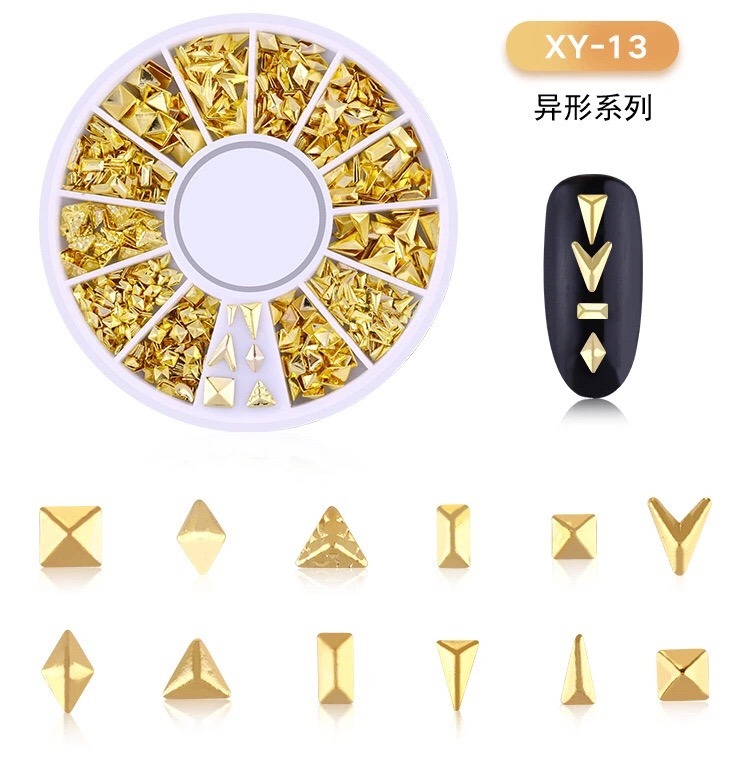 Wheel Metal Alloy Geometry Mix-Shaped Jewelry Accessories Manicure Decorations