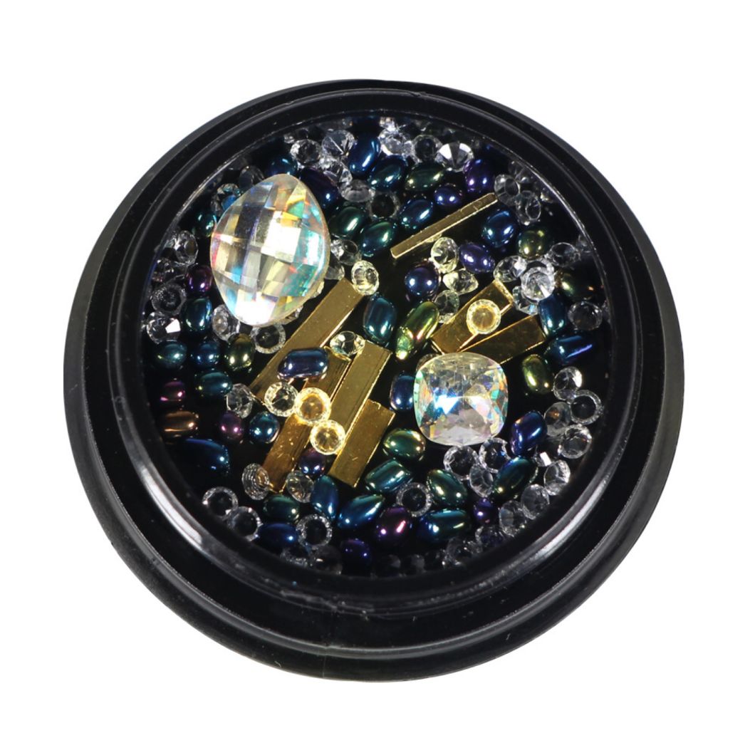 Ladymisty Mixed Diamond Nail Art Rhinestone Pearl 3D Decorations