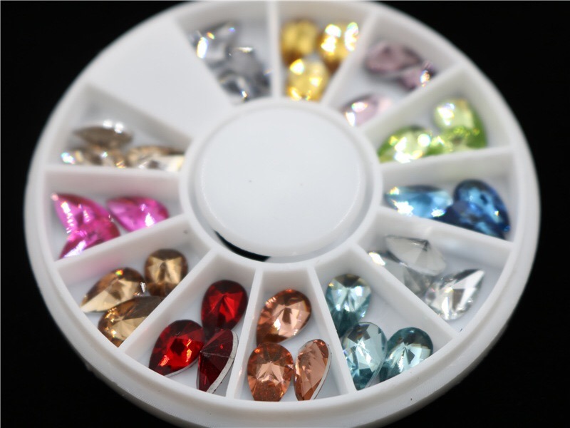 Mixed Colors Tear Shape Crystal Stones Diamonds Nail Art Decorations