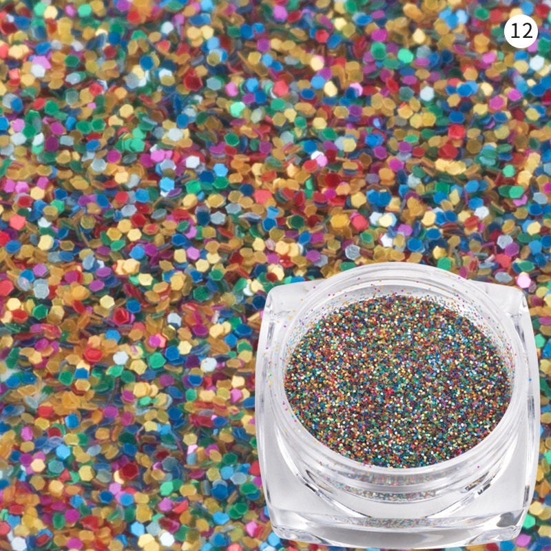Nail Sandy Glitter Powder Mixed Color Manicure Nail Art Decoration