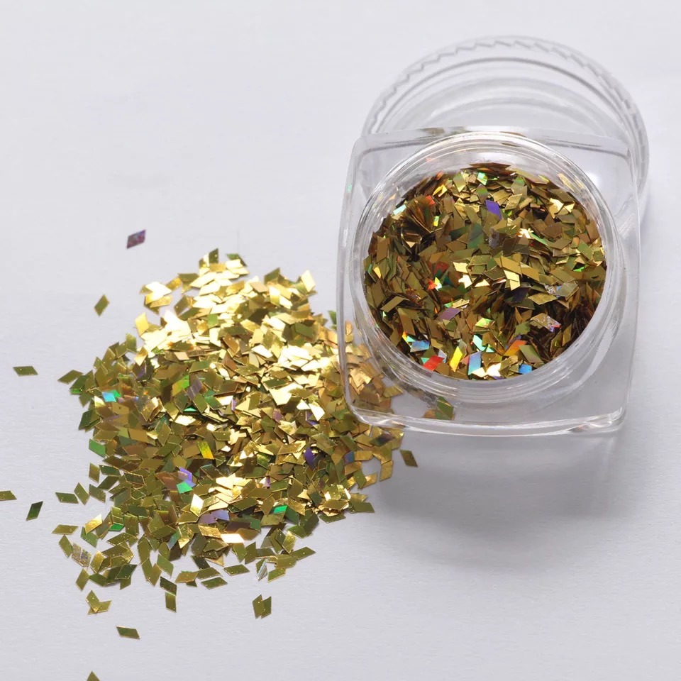 Nail Sequins Diamond Rhombus Metal Paillette Manicure Nail Art Decoratio