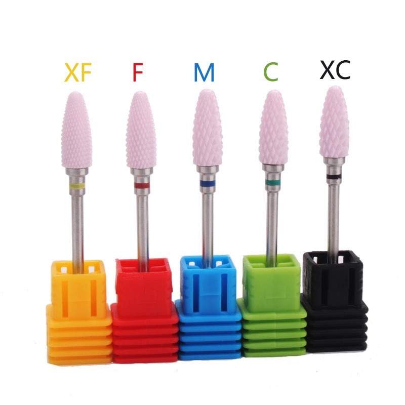 Pink Ceramic Nail Drill Bit Manicure Machine Accessories