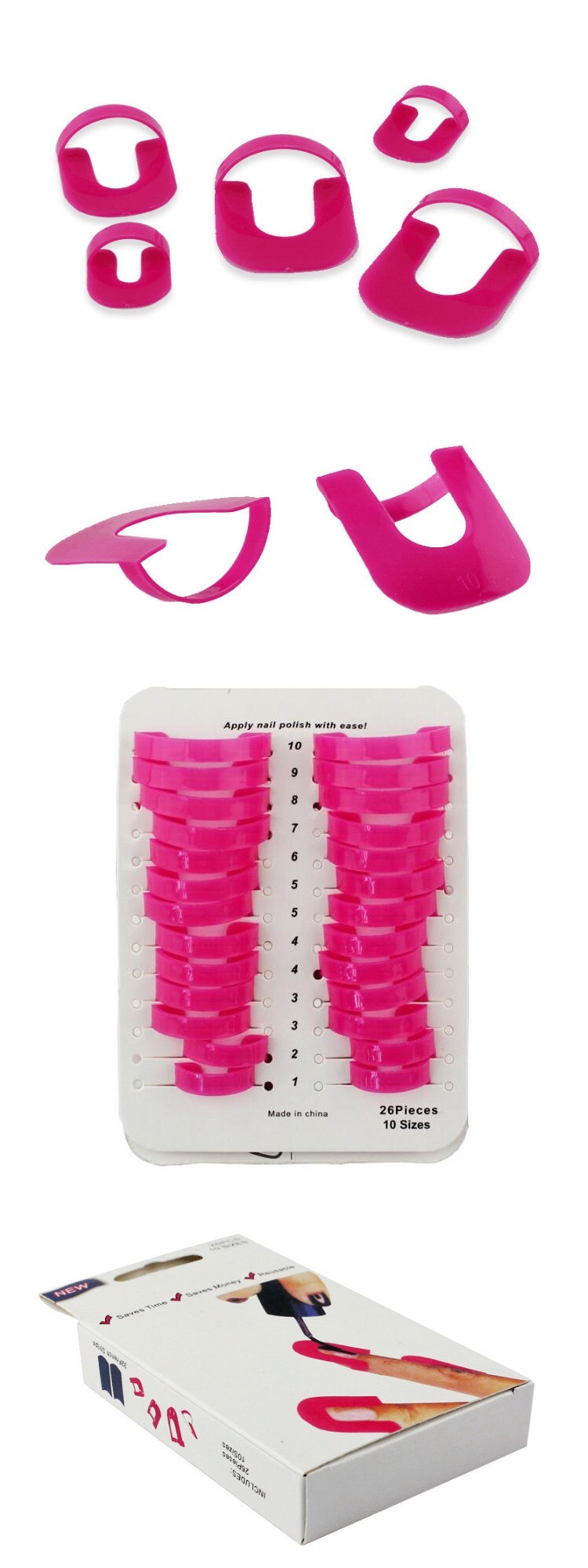 Nail Polish Remover Clips Caps UV Gel Polish Removal Wraps