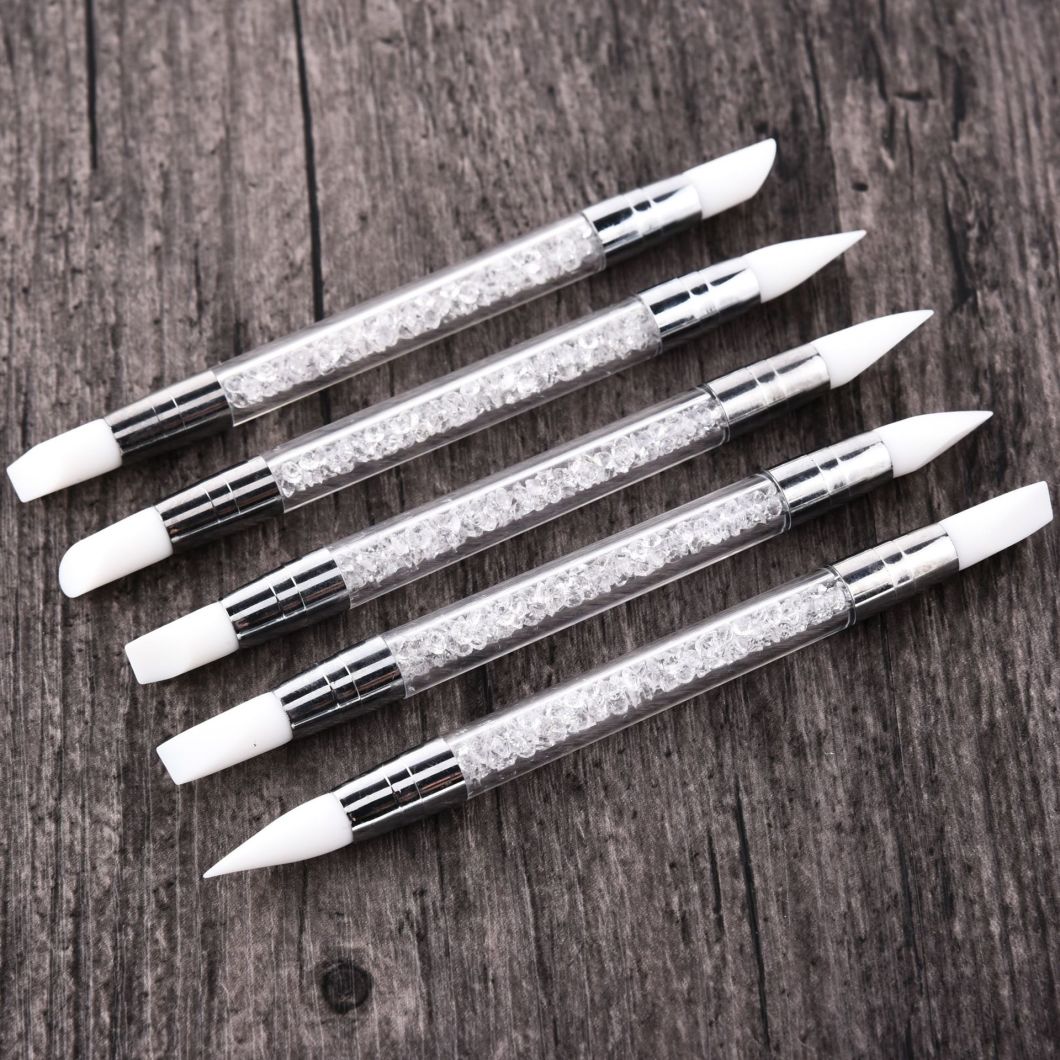 Nail Art Silicone Brush 5PCS Painting Pencil Dual-Head Manicure Tool