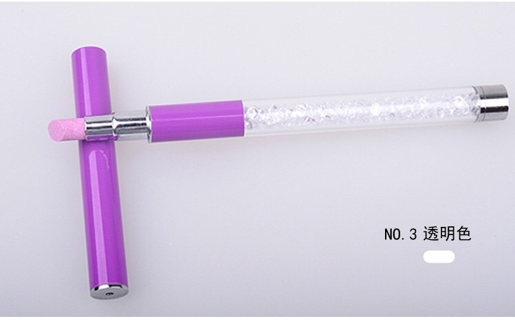 Crystal Handle Acrylic Cuticle Remover Brush Pen Tool Nail Art