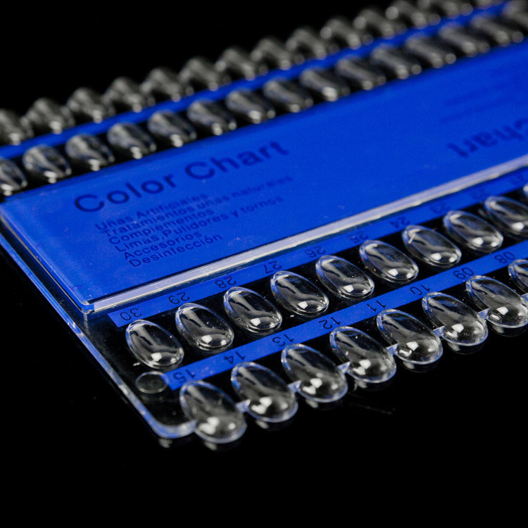 60 Tip Nail Color Card Chart Stand Plastic Fake Nails