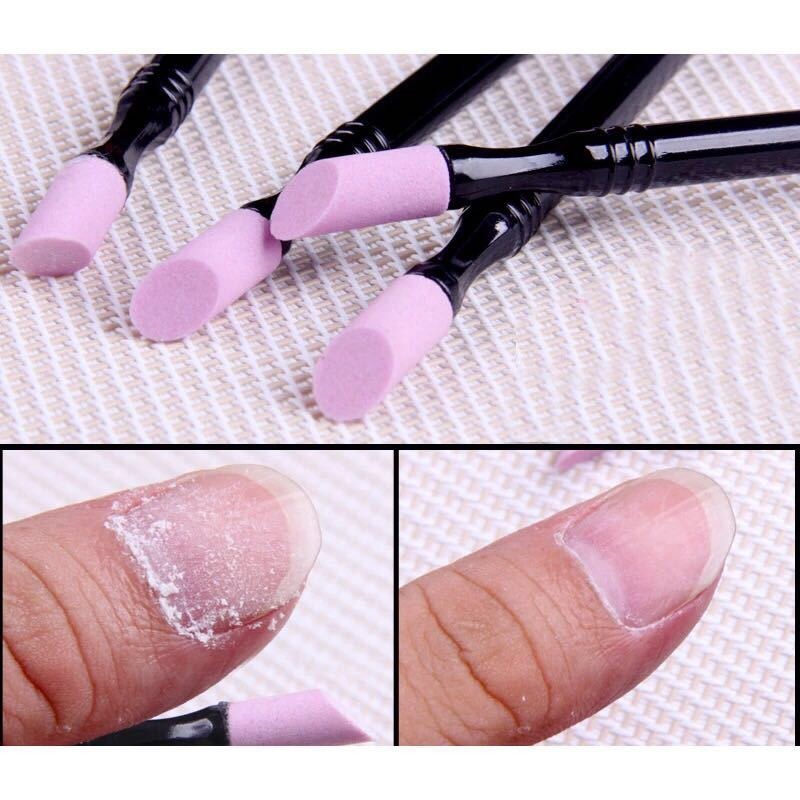 Nail Quartz Brush with Pusher Manicure Nail Art Tool