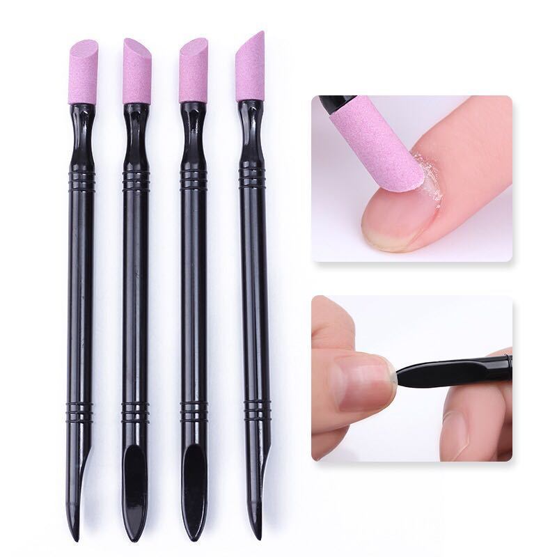 Nail Quartz Brush with Pusher Manicure Nail Art Tool