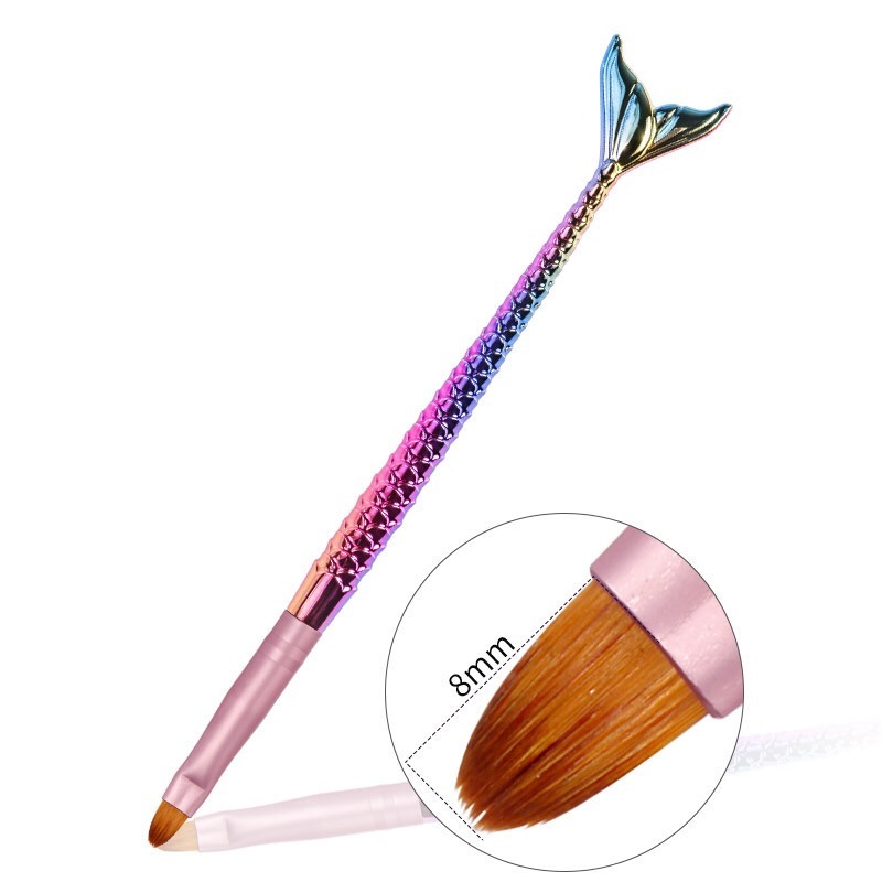 Nail Mermaid Painting Brush Acrylic Fish Shape Nail Brush Set