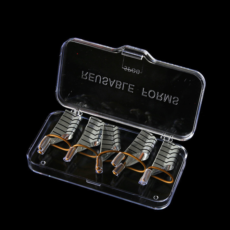 Reusable Dual Silver Nail Form for Nail Art Making