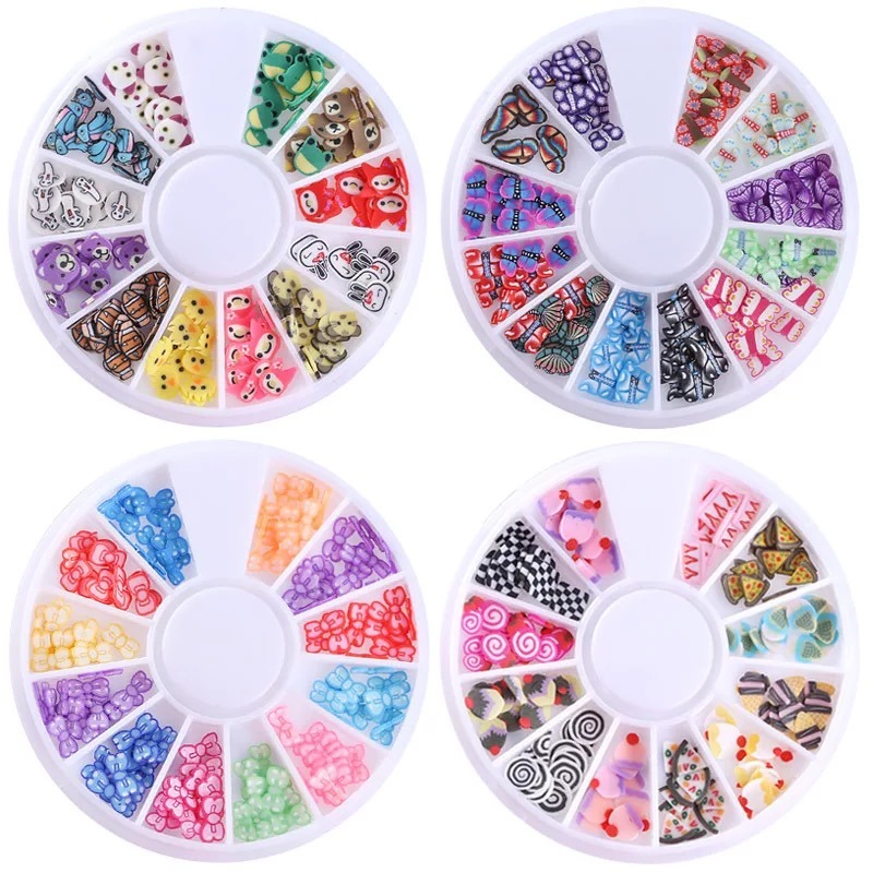 Multi-Shape Slices Polymer Clay Tiny Fimo Wheel Nail Art Decoration