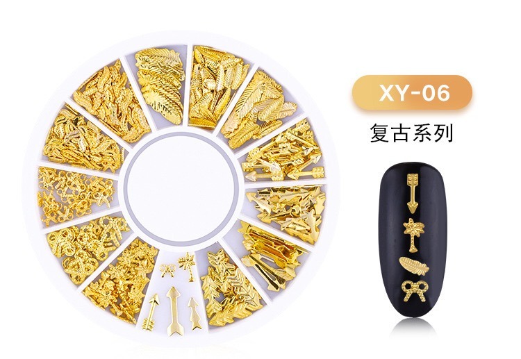 Wheel Metal Alloy Geometry Mix-Shaped Jewelry Accessories Manicure Decorations