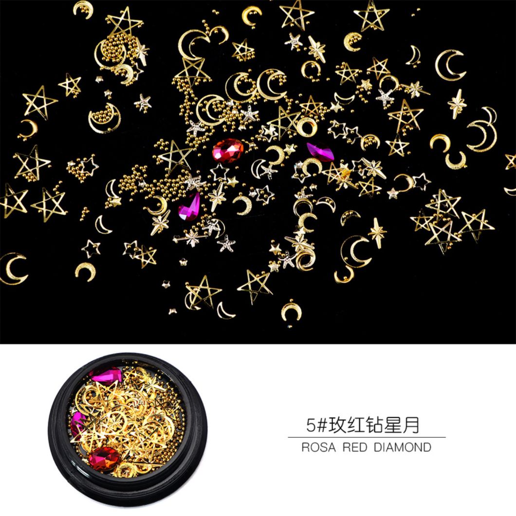 Nail Jewelry Mixed Diamonds Star Moon Shape for Nail Art