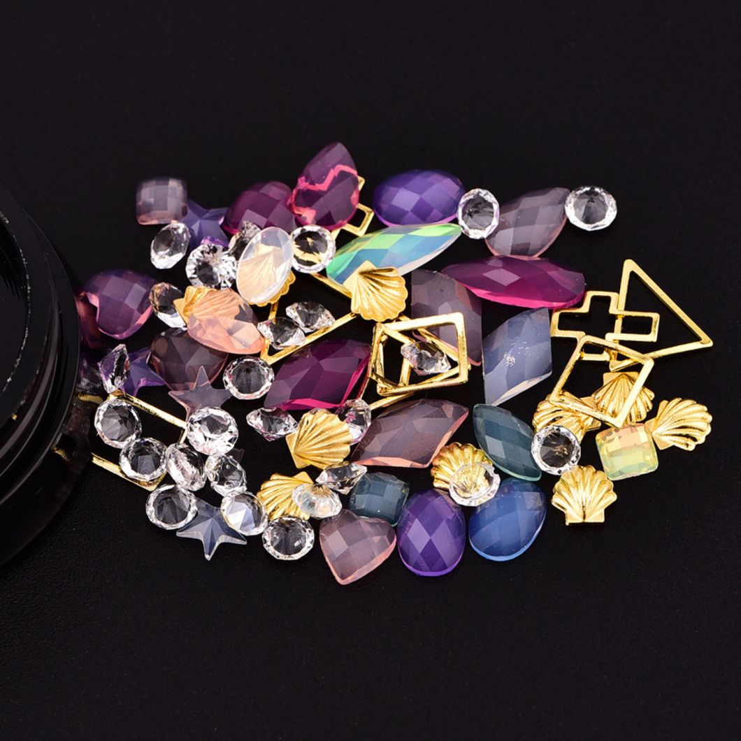 Mixed Colorful Diamonds Beads Stones Metals for Nail Art Decorations