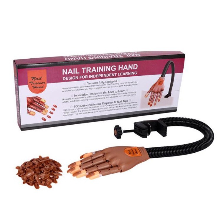 Flexible Movable Fake Hands Nail Art Training Model Manicure Tool