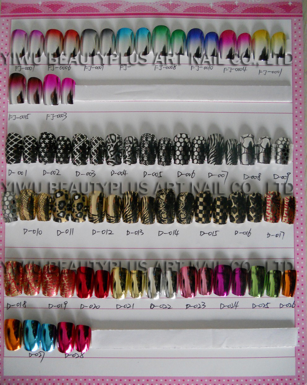 Metalic artificial Plastic Nail Tips for Nail Beauty